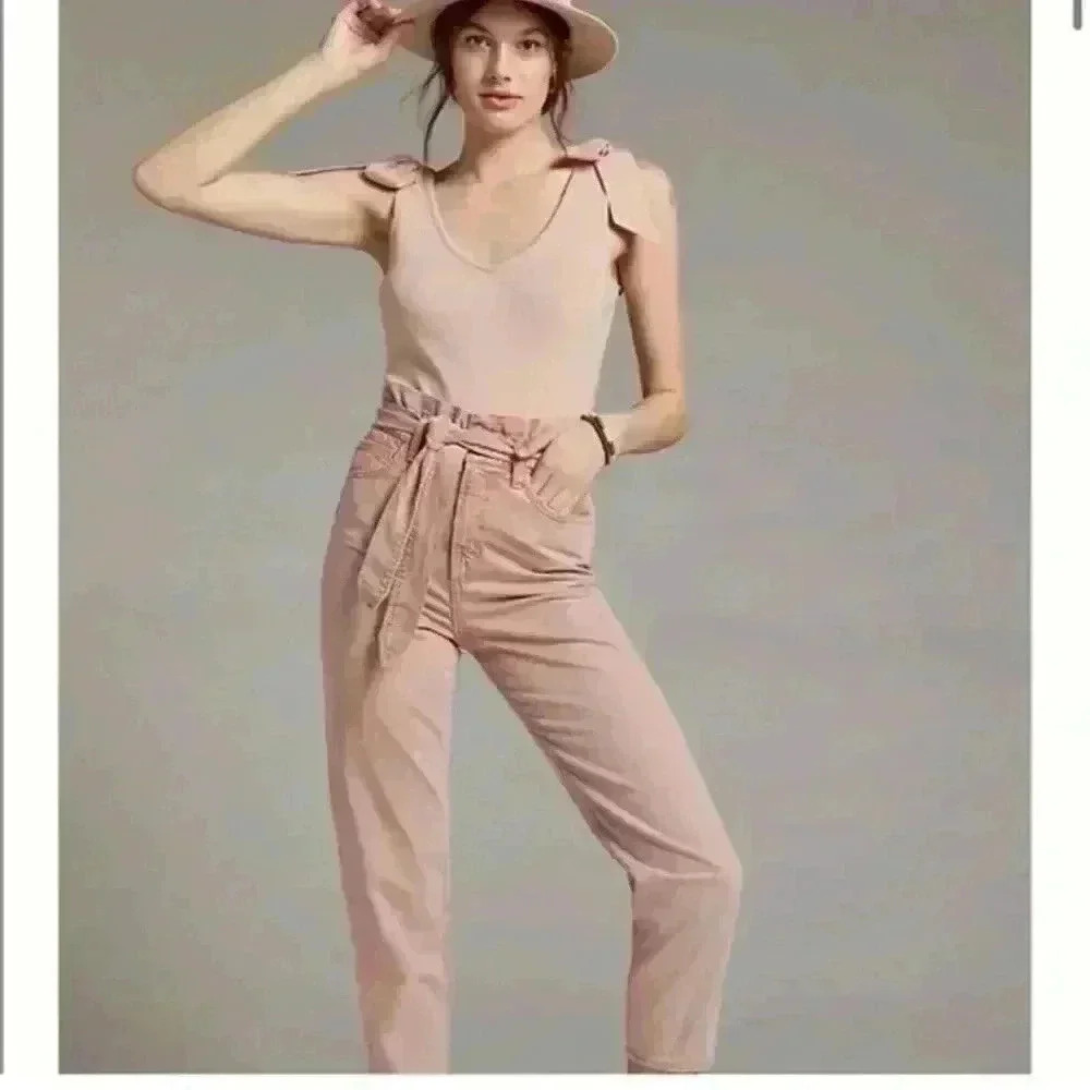 ANTHROPOLOGIE Maeve bow-tie tank light sand Size XS